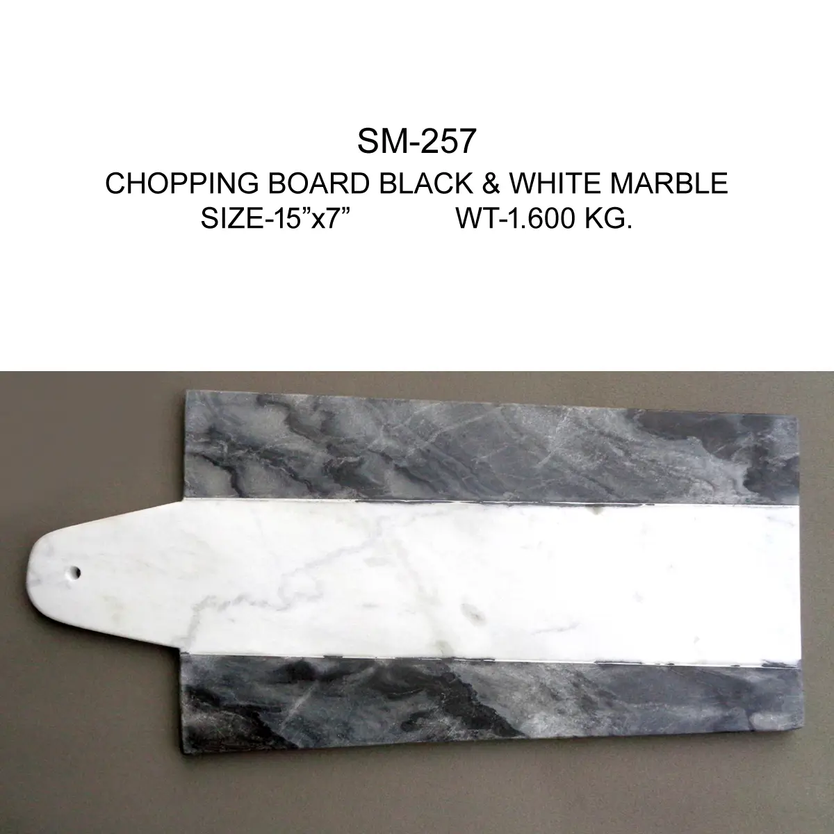 CHOPPIN BOARD BLACK & WHITE MARBLE